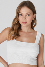 Shirred Square Neck Crop Top
