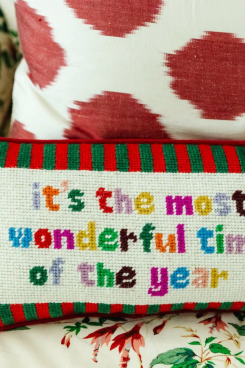 Needlepoint Holiday Pillow