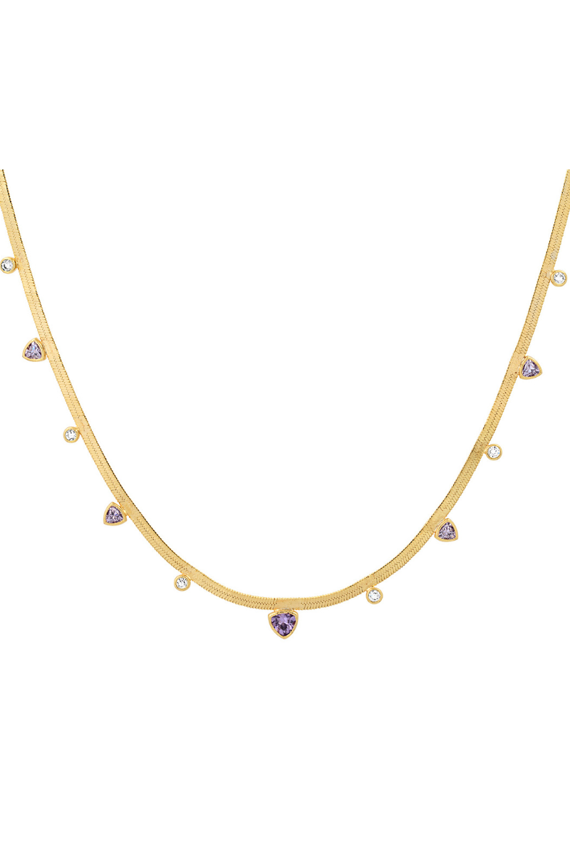 Herringbone Chain with Gems